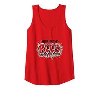 Here for The Boos: Spooky Ghosts Halloween Party Fun Tank Top, Women, Red, M