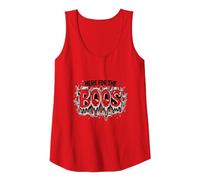 Here for The Boos: Spooky Ghosts Halloween Party Fun Tank Top, Women, Red, S