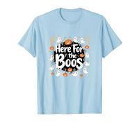 Here for The Boos: Spooky Halloween Party Fun T-Shirt, Men, Baby Blue, M