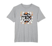Here for The Boos: Spooky Halloween Party Fun T-Shirt, Men's Big and Tall, Heather Grey, 5X Tall