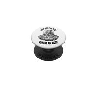 Here For The Cats Humans Are Weird Funny Alien UFO Cat Lover PopSockets Adhesive PopGrip