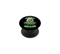Here For The Cats Humans Are Weird Funny Alien UFO Cat Lover PopSockets Adhesive PopGrip