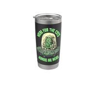 Here for The Cats Humans are Weird Funny Alien UFO Cat Lover Stainless Steel Insulated Tumbler
