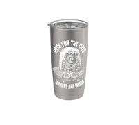 Here for The Cats Humans are Weird Funny Alien UFO Cat Lover Stainless Steel Insulated Tumbler