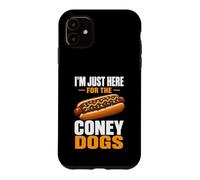 Here For The Coney Dogs Art Fun Tee Hot Dog Lover Sausages Case for iPhone 11
