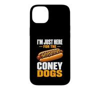 Here For The Coney Dogs Art Fun Tee Hot Dog Lover Sausages Case for iPhone 14 Plus