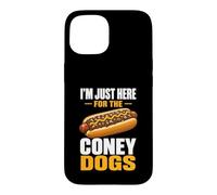 Here For The Coney Dogs Art Fun Tee Hot Dog Lover Sausages Case for iPhone 15