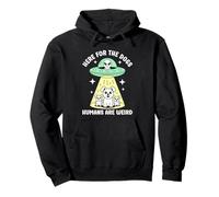 Here For The Dogs Humans Are Weird Pullover Hoodie