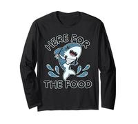 Here for The Food Cute Funny Shark Ocean Life Marine Biology Long Sleeve T-Shirt