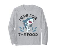 Here for The Food Cute Funny Shark Ocean Life Marine Biology Long Sleeve T-Shirt