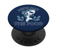Here for the Food Cute Funny Shark Ocean Life Marine Biology PopSockets Adhesive PopGrip