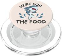 Here for the Food Cute Funny Shark Ocean Life Marine Biology PopSockets PopGrip for MagSafe