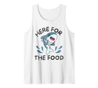 Here for The Food Cute Funny Shark Ocean Life Marine Biology Tank Top