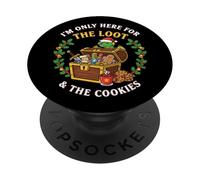 Here for the loot and cookies rpg game Christmas humor PopSockets Adhesive PopGrip