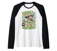 Here for The Luck Not The Work St. Paddy's St. Patrick's Day Raglan Baseball Tee