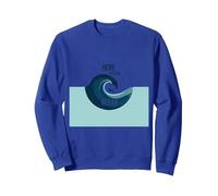 Here For The Ocean: Surfer's Paradise Wave Sweatshirt, Adult Unisex, Royal Blue, M