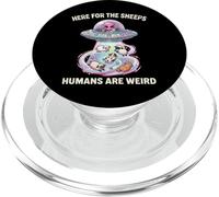 HERE for THE Sheeps Humans are Weird Sheep Lover Ufo PopSockets PopGrip for MagSafe