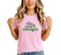Here for The Shenanigans Womens Graphic T-Shirt St Patricks Day Holidays Tee S (8-10) Light Pink