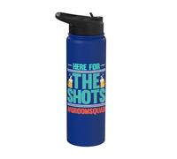 Here for The Shots Groomsquad Party Bachelor Beer Wedding Stainless Steel Insulated Water Bottle