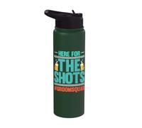 Here for The Shots Groomsquad Party Bachelor Beer Wedding Stainless Steel Insulated Water Bottle