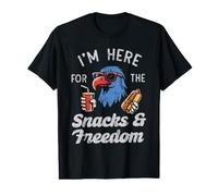 Here for The Snacks BBQ Funny 4th of July Value Graphic T-Shirt