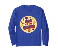 Here for The Snacks Retro Foodie Party Lover Long Sleeve T-Shirt, Adult Unisex, Royal Blue, S