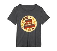 Here for The Snacks Retro Foodie Party Lover T-Shirt, Women's Plus, Dark Heather Grey, 1X