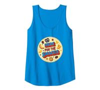 Here for The Snacks Retro Foodie Party Lover Tank Top, Women, Sapphire, XXL