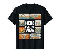 Here for The View Hiking Camping Vintage Trekking Forest T-Shirt