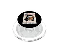 Here For The Wiener Grumpy Frog Hot Dog 4th Of July Japanese PopSockets PopGrip for MagSafe