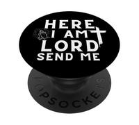 Here I Am Lord Send Me Christian Print PopSockets Adhesive PopGrip