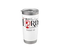 Here I Am Lord Send Me Red Christian Bible Verse Isaiah 6:8 Stainless Steel Insulated Tumbler