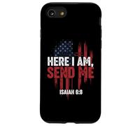 Here I Am Send Me American Flag Cross Isaiah 6:8 Bible Verse Case for iPhone SE (2020) / 7/8