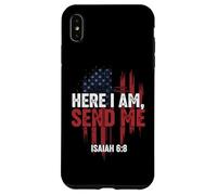 Here I Am Send Me American Flag Cross Isaiah 6:8 Bible Verse Case for iPhone XS Max