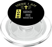 Here I Am Send Me Christian Religion Bible Verse PopSockets PopGrip for MagSafe