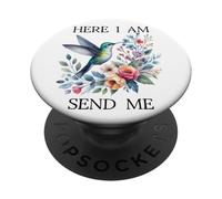 Here I Am Send Me Isaiah 6:8 Bible Christian Hummingbird PopSockets Adhesive PopGrip