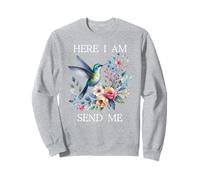 Here I Am Send Me Isaiah 6:8 Bible Christian Hummingbird Sweatshirt