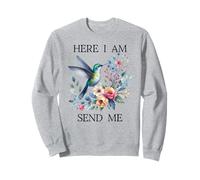 Here I Am Send Me Isaiah 6:8 Bible Christian Hummingbird Sweatshirt