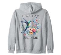 Here I Am Send Me Isaiah 6:8 Bible Christian Hummingbird Zip Hoodie