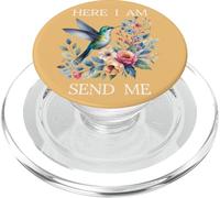 Here I Am Send Me Isaiah 6:8 Bible Christian Mom Hummingbird PopSockets PopGrip for MagSafe