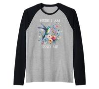 Here I Am Send Me Isaiah 6:8 Bible Christian Mom Hummingbird Raglan Baseball Tee