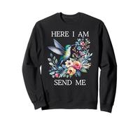 Here I Am Send Me Isaiah 6:8 Bible Christian Mom Hummingbird Sweatshirt