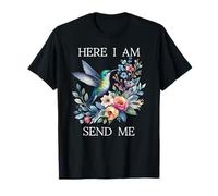 Here I Am Send Me Isaiah 6:8 Bible Christian Mom Hummingbird T-Shirt