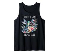 Here I Am Send Me Isaiah 6:8 Bible Christian Mom Hummingbird Tank Top