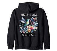 Here I Am Send Me Isaiah 6:8 Bible Christian Mom Hummingbird Zip Hoodie
