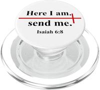 Here I Am Send Me Isaiah 6:8 Bible Verse Christian Cross PopSockets PopGrip for MagSafe