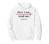 Here I Am Send Me Isaiah 6:8 Bible Verse Christian Cross Pullover Hoodie