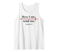 Here I Am Send Me Isaiah 6:8 Bible Verse Christian Cross Tank Top
