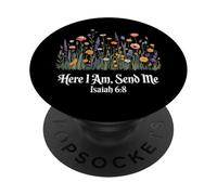 Here I Am Send Me Isaiah 6:8 Christian Bible Verse Lord PopSockets Adhesive PopGrip