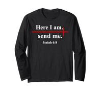 Here I Am Send Me Isaiah 6:8 Christian Cross Bible Verse Long Sleeve T-Shirt